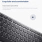 Close-up view of the Dell KM7120W wireless keyboard showcasing its quiet, silent key switches. The full-size layout includes all essential keys while maintaining a sleek, compact design ideal for home offices and professional use. Perfect for environments requiring minimal noise.