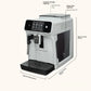 Specifications of the Philips EP1221 espresso machine, including water tank capacity, soybean storage capacity, and machine dimensions.