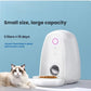 Small-footprint Dogness Mini 2 L Wi-Fi feeder holds up to 15 days of food for cats, pictured with relaxed ragdoll cat.