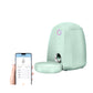 Mint-green Dogness Mini 2 L smart feeder controlled by mobile app, featuring 2.4 GHz Wi-Fi and precise meal scheduling.