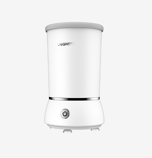 Front view of Dogness Automatic Pet Foot Wash Cup showing power button and minimalist white design – simple to operate for daily pet care