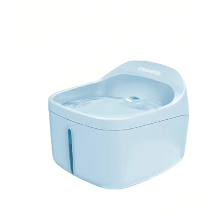 Dogness Smart Cat Water Fountain in light blue color with built-in filtration system and live water circulation – ideal for keeping cats hydrated with fresh, clean water