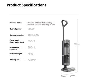Dreame H12 Pro Specifications