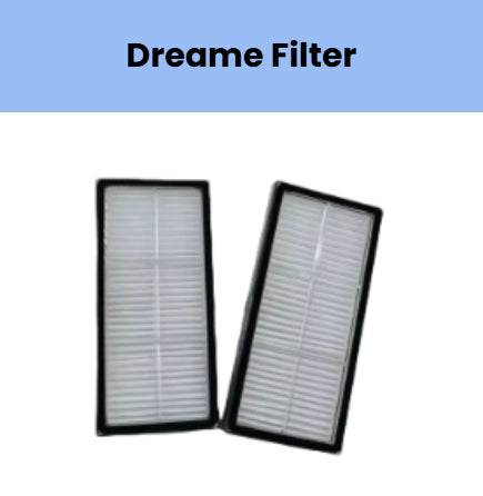 Dreame HEPA filter replacement for L10s Pro Ultra Heat, X40 Ultra, and L30 Ultra s robot vacuum cleaner – 2 pack of rectangular black-framed filters with white pleated media for improved air filtration and suction performance.