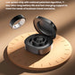 Black Dreame Ring hovering above its compact magnetic charging case on a wooden disc; text highlights 7-day ring battery plus 150-day reserve from the case.