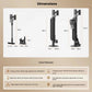 A detailed diagram showing the dimensions of the Dreame Z10 Station vacuum and its self-empty station. It also lists core features such as 150AW strong suction, a 108,000rpm motor, lightweight 1.67kg main body, and HEPA filtration system.