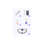 Narwal Flow 2 advanced kit with two track mops, one side brush, two floor cleaners, one HEPA filter and one dust bag