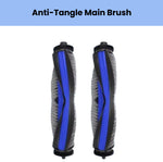 Official 2-pack of ECOVACS anti-tangle main roller brushes engineered for DEEBOT X11 series robot vacuums.  Dual-comb silicone blades and dense bristles prevent hair wrap, maintain strong suction, and extend vacuum life.  Drop-in replacement, easy installation, genuine OEM quality for consistent, high-performance cleaning.
