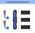 Official ECOVACS Antibacterial Buddy Kit designed for DEEBOT X11 series robot vacuums.  Includes 2 precision side brushes, 1 anti-tangle main roller brush and 3 high-efficiency antibacterial filters to trap 99.9 % of common bacteria and allergens.  Genuine OEM parts for healthier floors and fresher air—easy drop-in installation, perfect fit guaranteed.