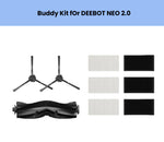 Genuine ECOVACS Buddy Kit for DEEBOT NEO 2.0: 1 main brush, 2 side brushes, 3 high-efficiency filters – OEM replacement parts bundle.