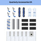 Official ECOVACS quarterly accessory kit for DEEBOT T80 OMNI: 2 main brushes, 4 side brushes, 6 filters, 3 mop rollers, 2 cleaning solutions & 6 dust bags.