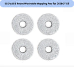 Official 4-pack of reusable, machine-washable microfiber mopping pads for ECOVACS DEEBOT X5 OMNI robot vacuum & mop.  Ultra-absorbent fibers deliver streak-free cleaning on hardwood, tile and laminate floors.  Easy hook-and-loop attachment, durable for hundreds of wash cycles—genuine OEM quality for perfect fit and optimal mopping performance.