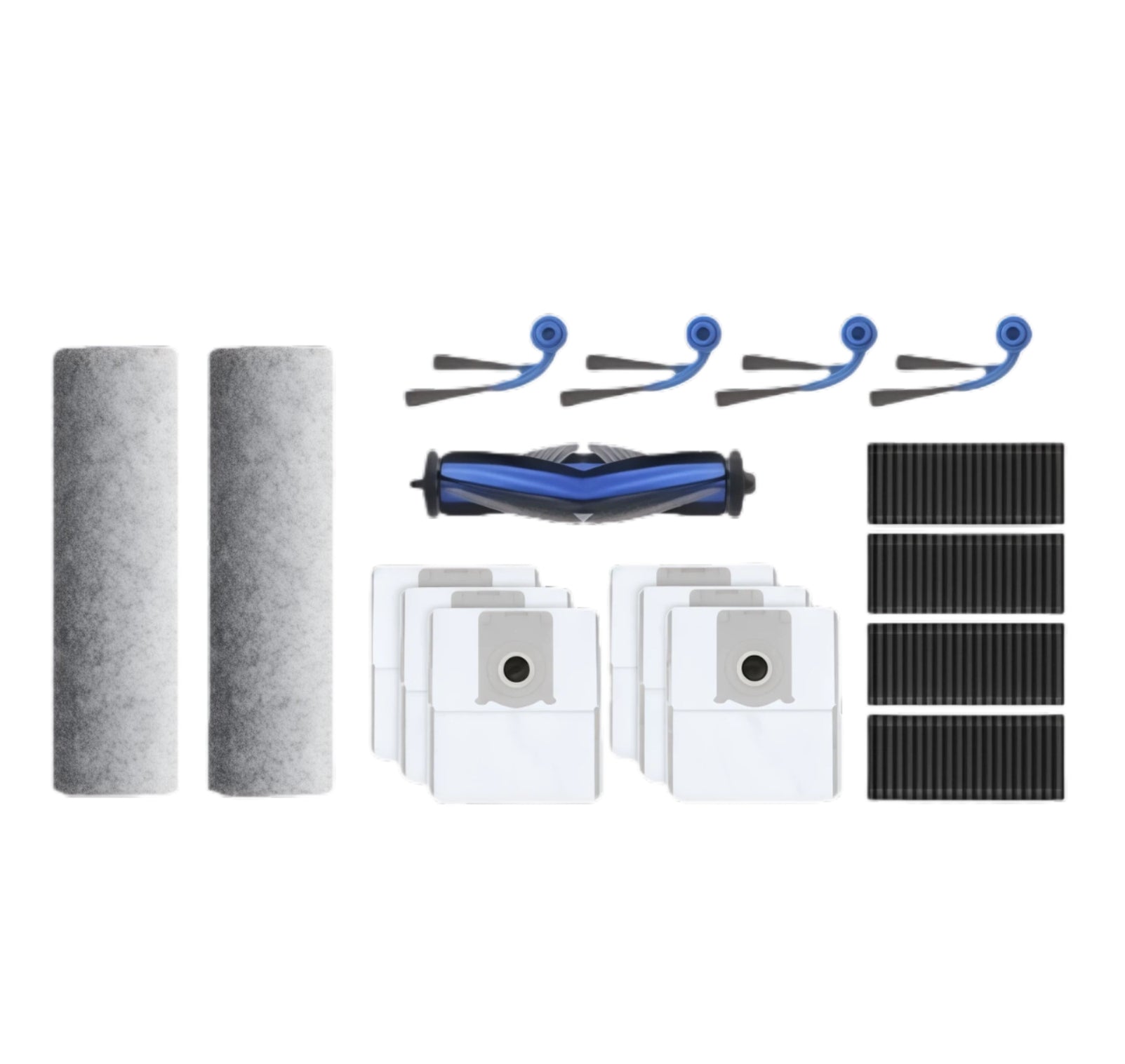 ECOVACS Robot Vacuum Accessory Kit for  X11 Pro Omni with Roller Mop Pads: 2，Side Brushes: 4，Filters: 4，Main Roller Brush: 1，Dust Bags: 6
