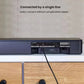 The back panel of the Bose TV Speaker showing the simple connection ports, including HDMI ARC and Optical, demonstrating the easy, single-line setup without complicated cables.