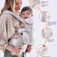 Ergobaby Omni Classic Mesh Carrier showcasing full-body breathable mesh fabric, hidden buttons for minimalist look, and upgraded newborn pillow mode with fold-down back design for seamless comfort.