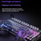 GravaStar Mercury K1 Pro gaming keyboard with gently sloping curved front edges for improved wrist support and comfortable typing experience during long gaming sessions.