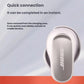 An image demonstrating the quick and reliable Bluetooth connection of the Bose QuietComfort Ultra Earbuds, which automatically pair with your mobile device when taken out of the charging case.
