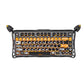 Top-down view of the GravaStar Mercury K1 Pro gaming keyboard showcasing a bold orange and black keycap design, custom switch layout, and durable metal frame ideal for competitive gamers.