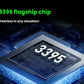 Close-up illustration of the Pixart PAW3395 optical sensor chip used in the GravaStar Mercury M2. This flagship-grade sensor delivers 26,000 DPI, 650 IPS tracking speed, and 50G acceleration, ensuring precise, lag-free cursor movement in any gaming scenario.