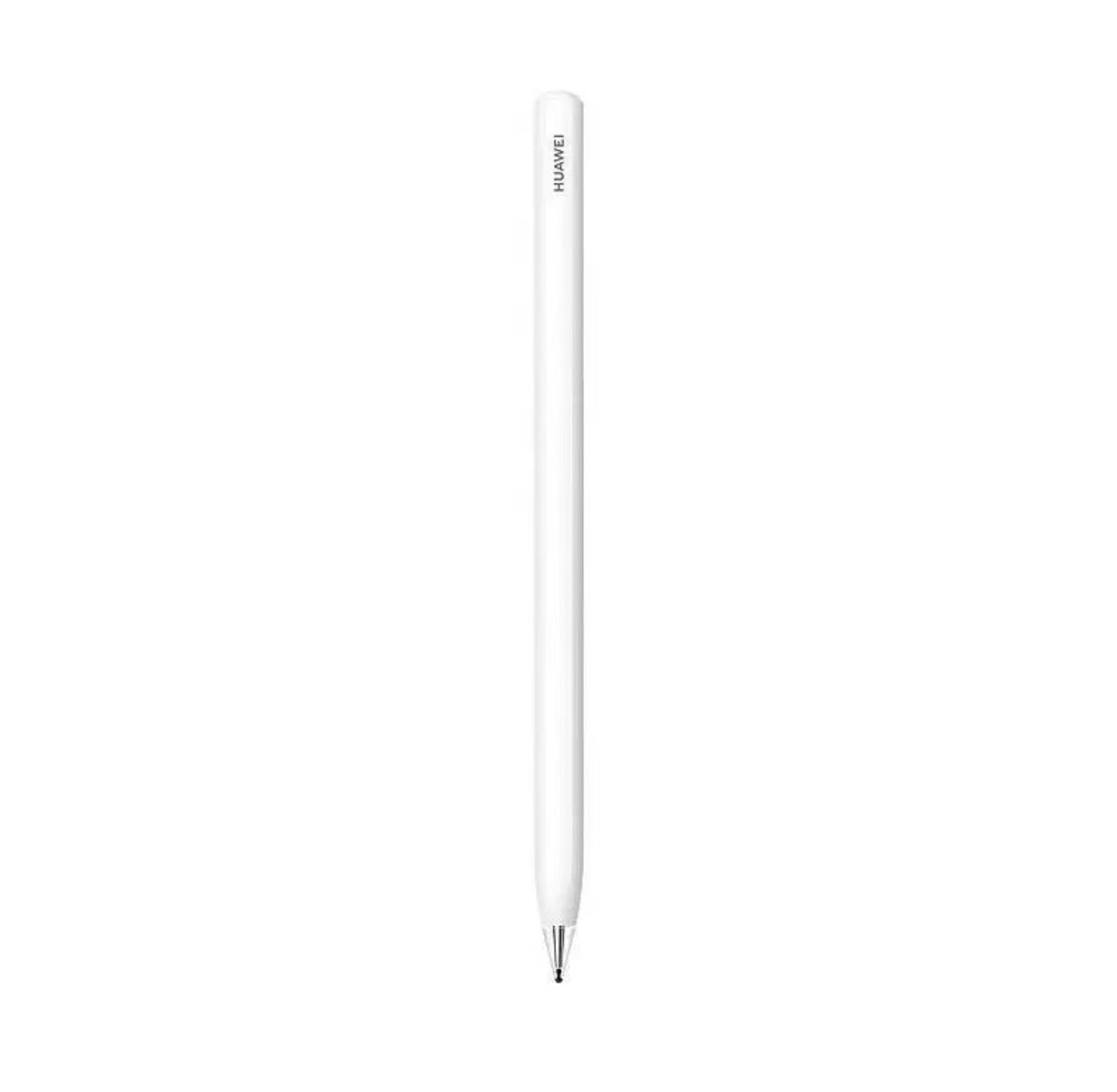 Front-facing view of the HUAWEI M-Pencil Pro in white, showcasing its minimalist design and premium finish. Compatible with HUAWEI MatePad series for professional writing, drawing, and note-taking.