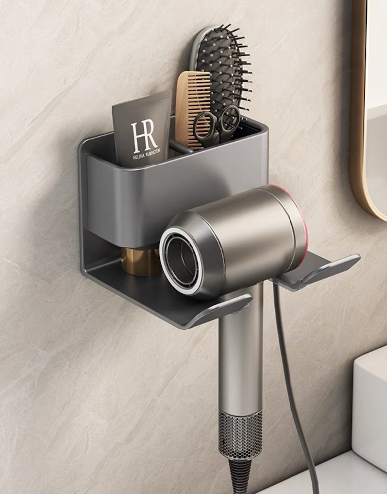 Hair Dryer Storage Rack Wall Mounted Storage Hanger