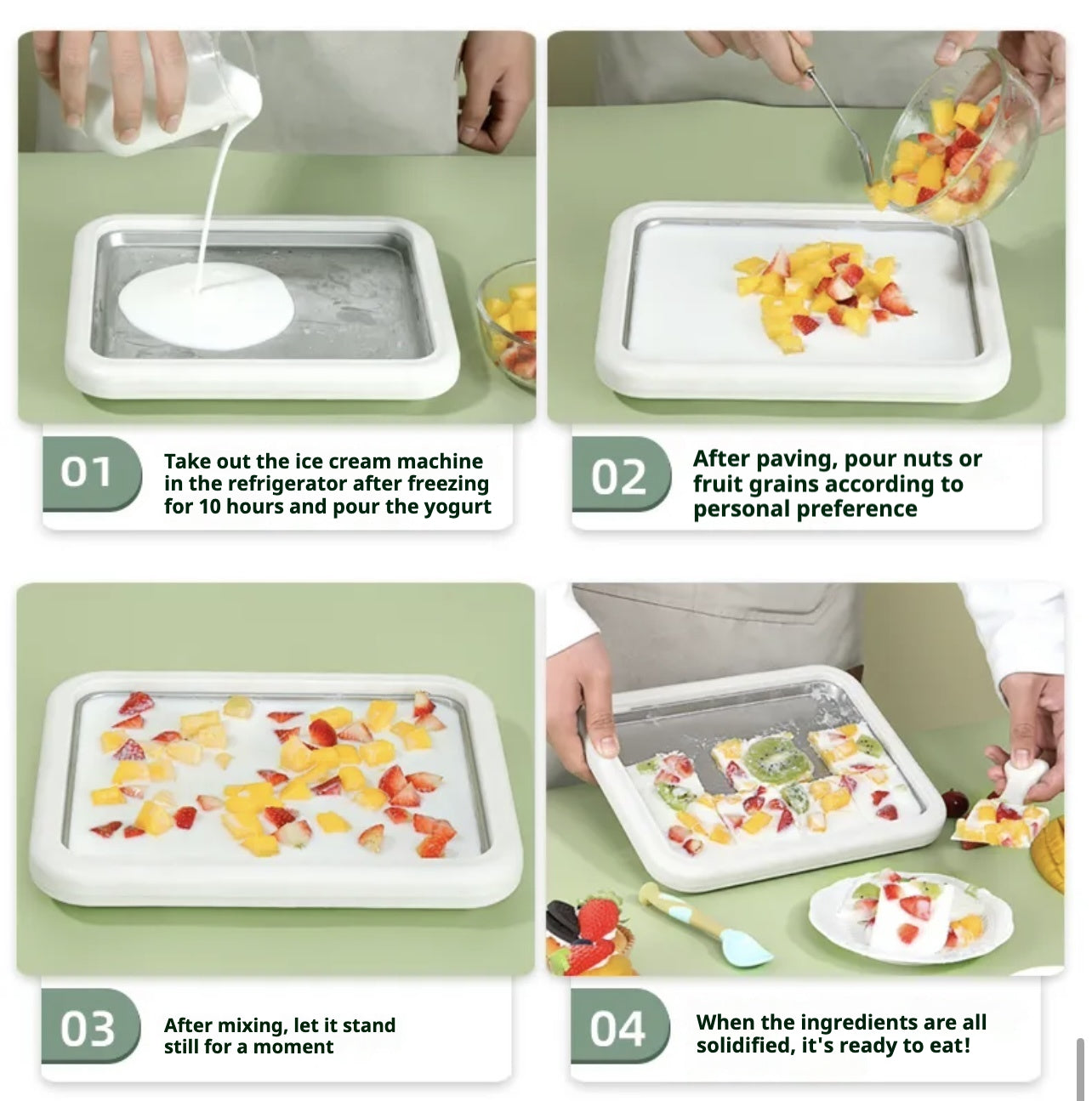 Home Ice Cream Frozen Yoghurt Pan Maker instructions 