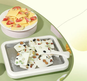 Home Ice Cream Frozen Yoghurt Pan Maker with Fruit
