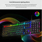 HyperX Alloy Origins 60 mechanical keyboard illuminated with vibrant dynamic RGB lighting against a dark background. The keyboard features easily switchable onboard profiles and customizable lighting animations that match your personal gaming style and setup aesthetic.