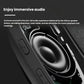 Close-up cutaway of the Zone Vibe 100’s 40 mm speaker driver, revealing the internal components that deliver rich, low-distortion audio for music and meetings.