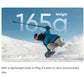 An action shot of a snowboarder, with text emphasizing the Insta360 X4 Air's lightweight 165g body, making it easy to carry for any adventure or activity.