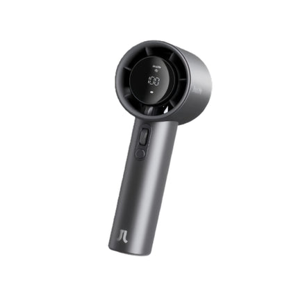 The sleek, dark grey JISULIFE Handheld Fan Pro1s with its digital display showing the wind speed set to 100, on a clean white background.