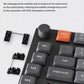 Detail shot of Keychron K15 Max’s steel plate satellite shaft system, redesigned to reduce wobble on large keys like spacebar, shift, and enter for consistent keystroke performance.