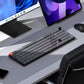 Keychron K17 Max wireless mechanical keyboard on a modern desk setup with dual monitors, mouse, and smartphone, ideal for Windows and macOS users in home or office environments.