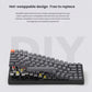 Close-up of Keychron K2 Max keyboard with exposed hot-swappable switches in multiple colors (red, yellow, black), demonstrating user-friendly switch replacement for customizable tactile feedback and typing experience.