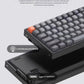 Keychron K2 Max mechanical keyboard showcasing 2.4G, Bluetooth, and wired connectivity options with visible Type-C port and wireless signal icon, enabling seamless switching between devices for work and gaming.