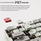 Close-up of Keychron K3 MAX PBT keycaps with double-shot injection molding, featuring durable construction, resistance to oil and stains, and ergonomic design for long-term comfort.