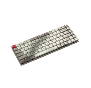 Front view of Keychron K3 MAX wireless mechanical keyboard featuring a sleek 75% layout, white PBT keycaps, red ESC key, and minimalist design ideal for productivity and portable use.