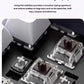 Close-up view of Keychron Q12 Max’s PCB stabilizers under transparent keycaps, reducing wobble on large keys like spacebar, shift, and keypad for enhanced typing comfort and stability.