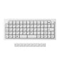 Full top view of the Keychron Q15 Max mechanical keyboard in light gray finish with clean keycap layout and two rotary dials on either side, ideal for minimalist and professional setups.