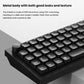 Close-up of the Keychron Q15 Max keyboard’s sleek black aluminum chassis made from 6063 aluminum using CNC machining, highlighting its premium build quality and modern metallic texture.