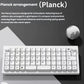 Top-down view of the Keychron Q15 Max in white colorway featuring the Planck keyboard layout with uniform-sized keys arranged in a grid pattern, optimized for efficiency and reduced finger movement.