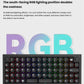 Front view of the Keychron Q15 Max wireless mechanical keyboard with vibrant south-facing RGB backlighting, showcasing 22 dynamic lighting effects including rainbow wave and breathing modes for enhanced visual appeal.