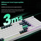 Close-up of Keychron Q3 HE mechanical keyboard highlighting its self-developed wireless solution with battlefield control latency as low as 3ms, ideal for e-sports and fast-paced games.