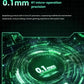 Digital graphic showcasing Keychron Q6 HE’s 0.1mm RT micro-operation precision, highlighting advanced control technology that surpasses traditional mechanical keyboards for faster gaming response.