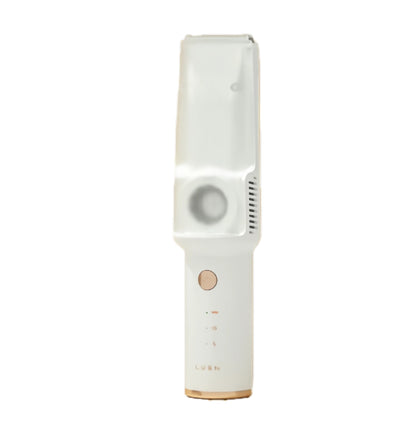 White LUSN baby hair clipper with ceramic blade head, USB charging port, and one-touch control button. Ideal for safe, quiet, and mess-free baby haircuts at home.