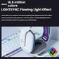White Logitech G733 headset on a white keyboard, displaying dual-zone RGB lighting that can be personalized across 16.8 million colors.