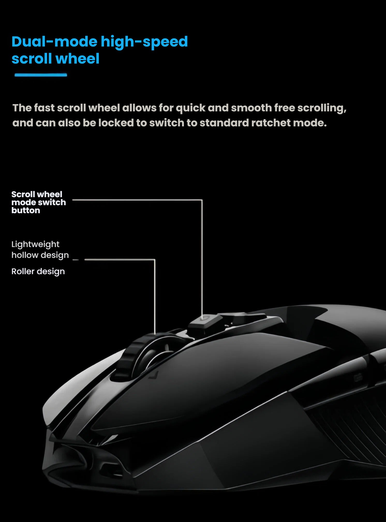  Logitech G903 LIGHTSPEED Wireless Gaming Mouse  Dual-mode high-speedscroll wheel