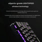 Dynamic side shot of the Logitech PRO X 60 gaming keyboard with purple RGB underglow, emphasizing LIGHTSPEED wireless technology for pro-level speed and reliability.