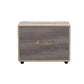  Front view of the Marshall Woburn III wireless Bluetooth speaker in cream, showcasing the iconic gold script logo and textured fret grille.