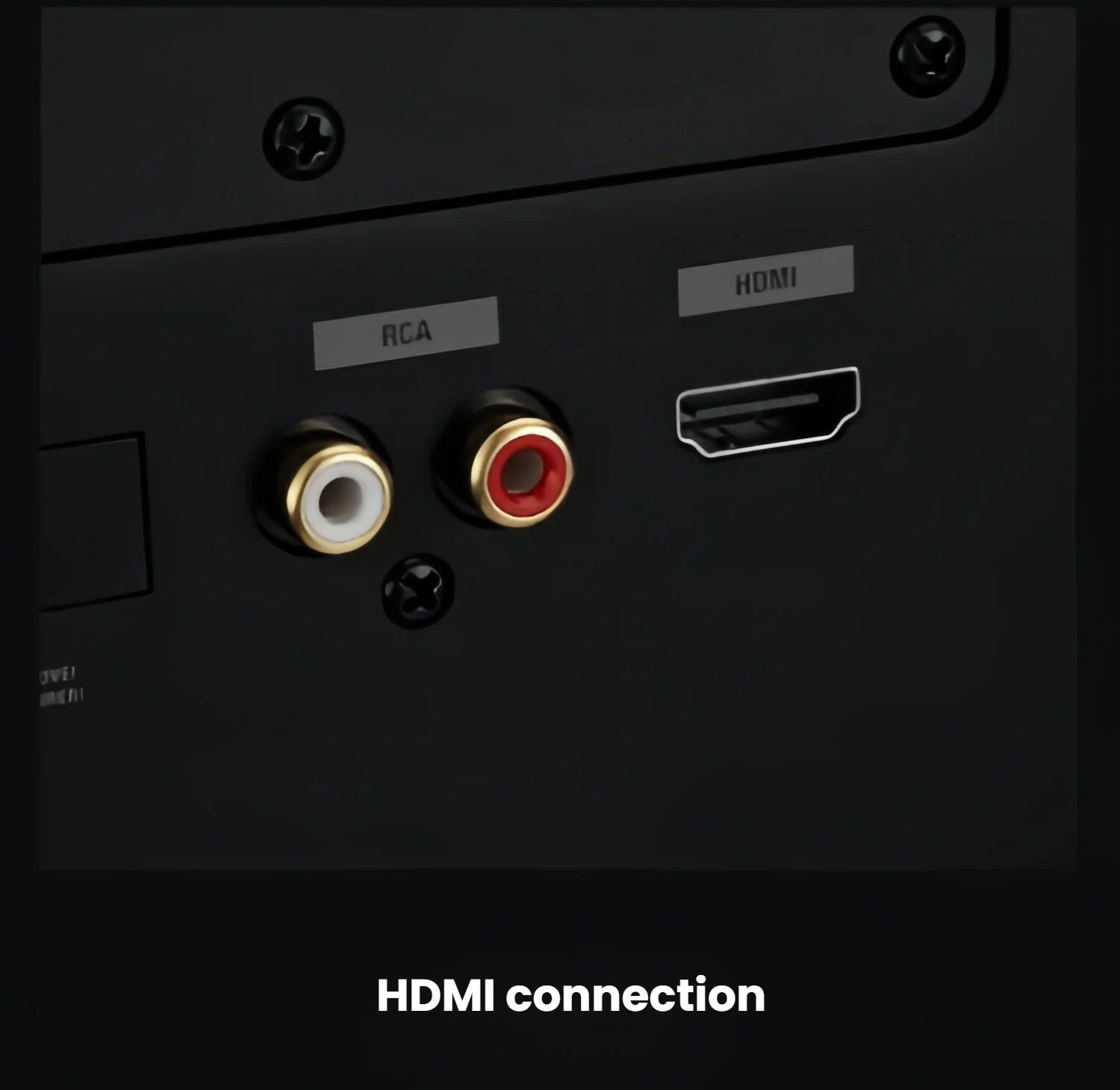 Rear view of the Marshall Woburn III showing gold-plated RCA and HDMI inputs for versatile wired connections to TVs, turntables, and more.